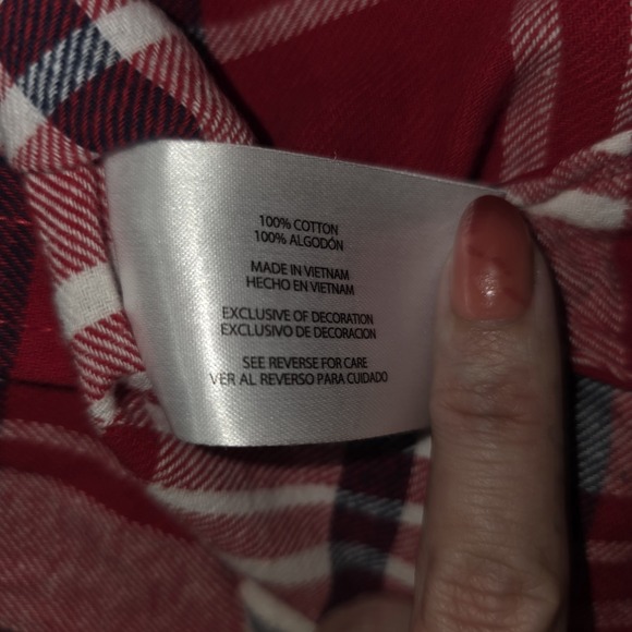 GAP Women's Soft Button Down Long Sleeve Boyfriend Flannel Shirt Small New Red - Picture 12 of 12